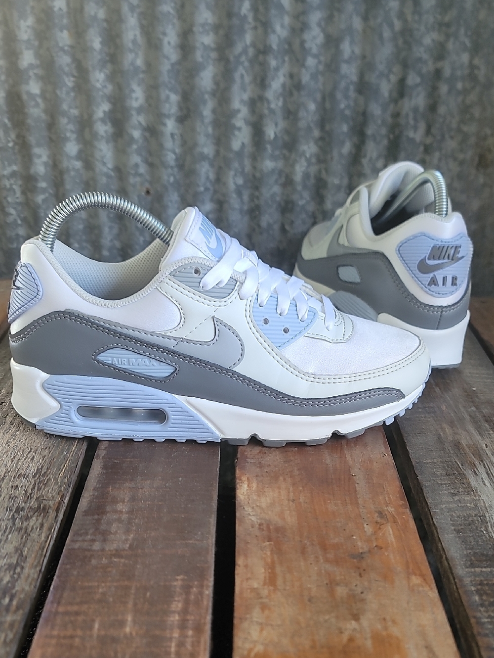 Nike White Air Max 90 🔥"Cobalt Bliss"🔥 Wmns 8 Great Condition Ships Today - Picture 2 of 13
